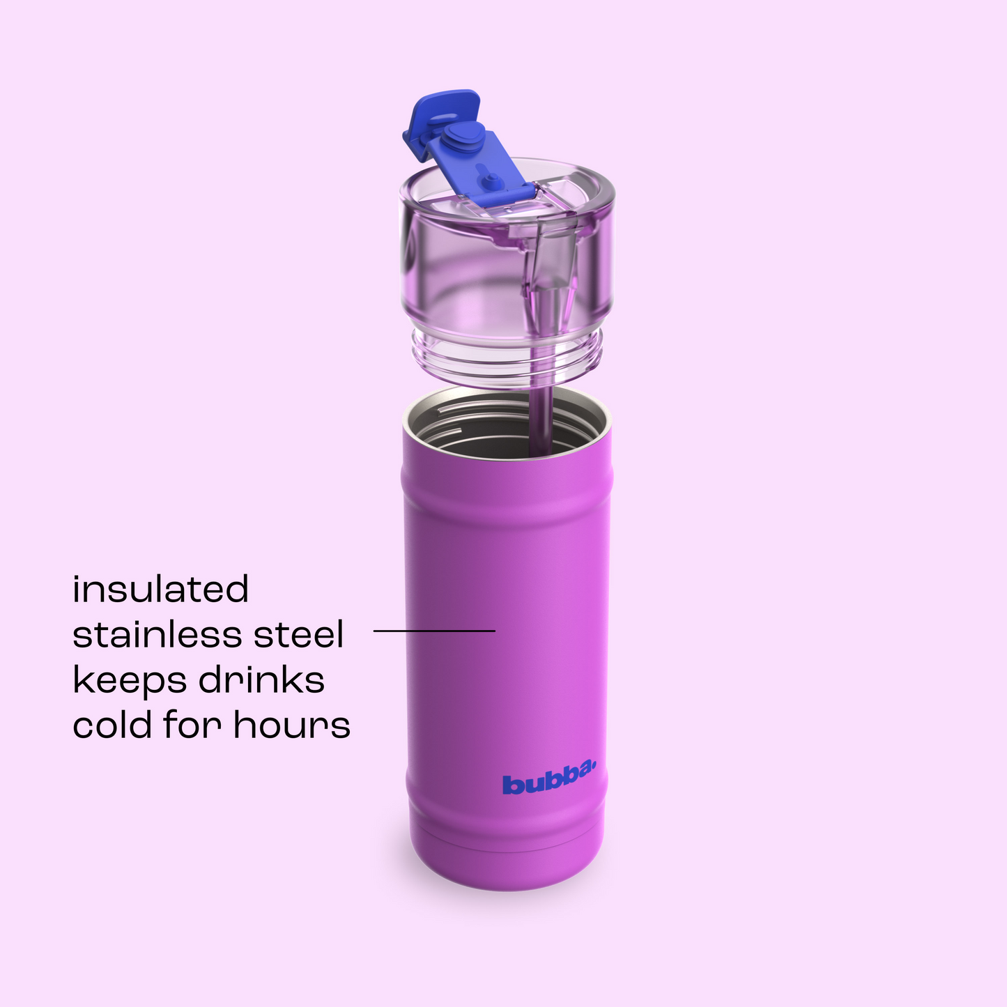 bubba 18 oz DualSip Insulated Stainless Steel Water Bottle - Mood Booster - US 9869